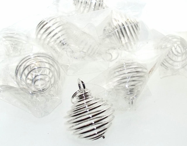 10x Silver Plated Large Spiral Cages for Crystals and Gemstones