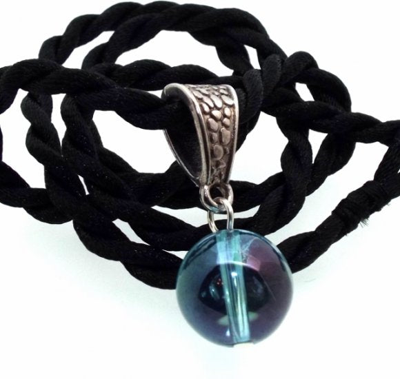 12mm Aqua Aura Quartz Gemstone Sphere Pendant