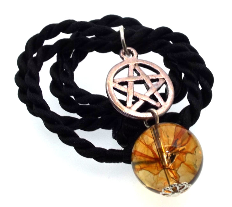 16mm Coloured Quartz Gemstone Sphere Pentacle Pendant