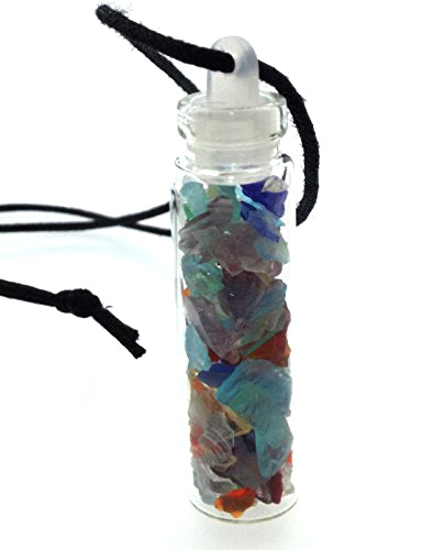 Andara Chakra Crystal Glass Bottle Pendant