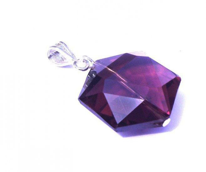 Hexagon Purple Andara Crystal Pendant