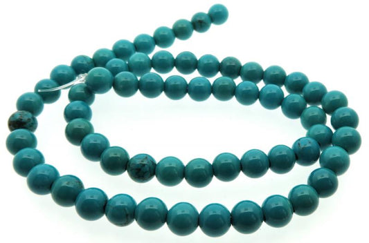 16 inch 6 mm Round Sinkiang Turquoise Bead String