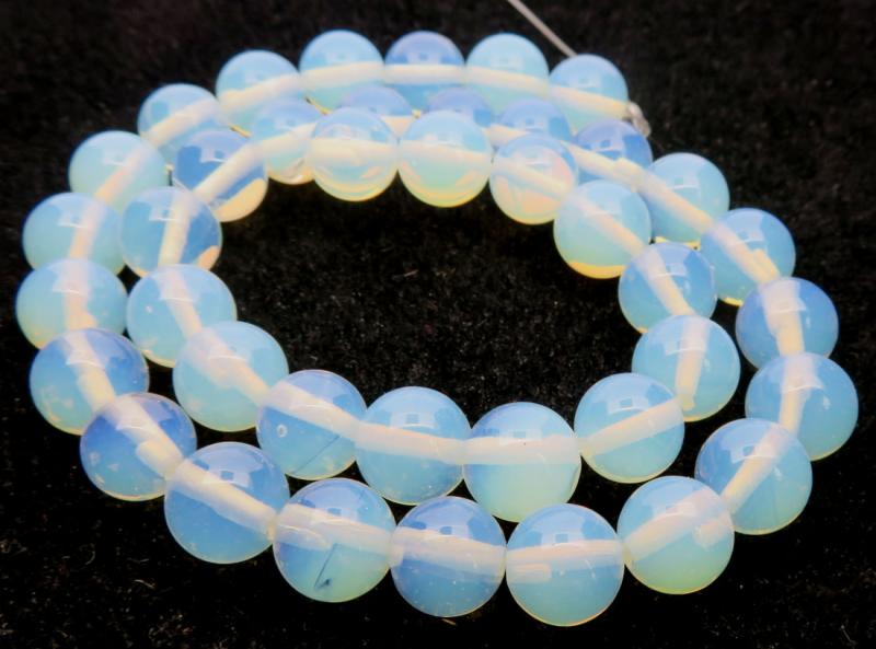 16 inch 10mm Round Opalite Bead String