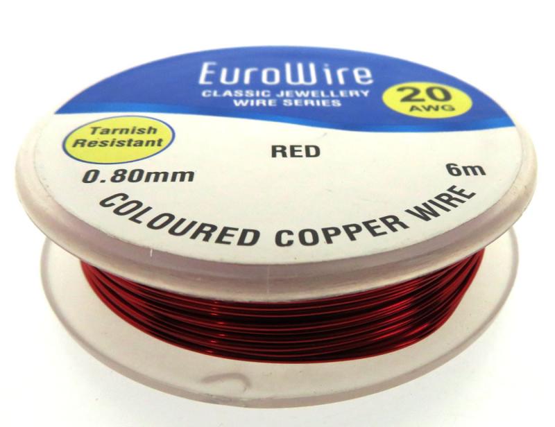 08mm Red Coloured Copper Wire