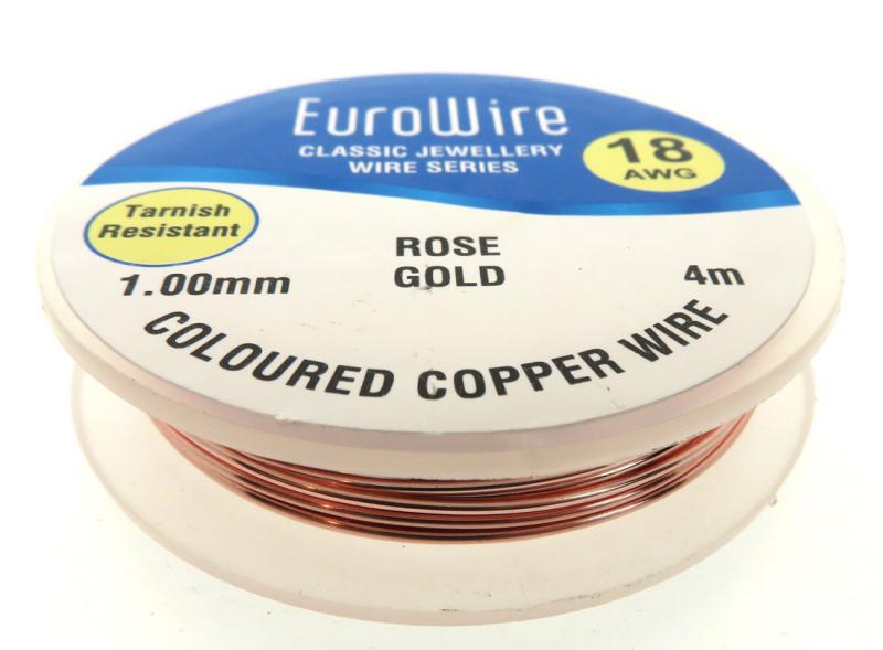 1mm Rose Gold Coloured Copper Wire