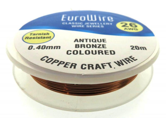 04mm Antique Bronze Coloured Copper Wire