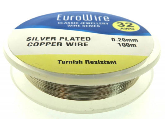 02mm Round Silver Plated Copper Wire