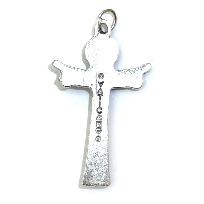 1x Silver Coloured Metal Crucifix Charm 2
