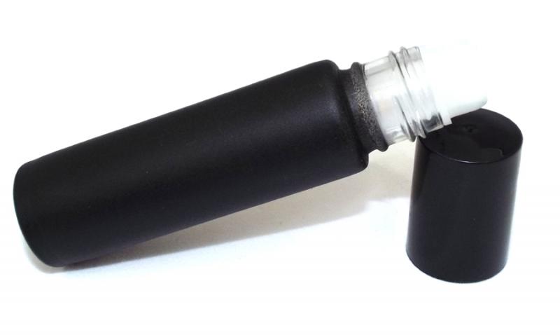 1x 10ml Black Coloured Glass Roll On Bottle