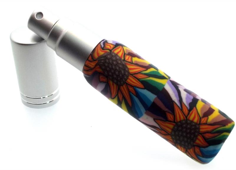 1x 10ml Fimo Flower Coated Empty Glass Atomiser Spray Bottle