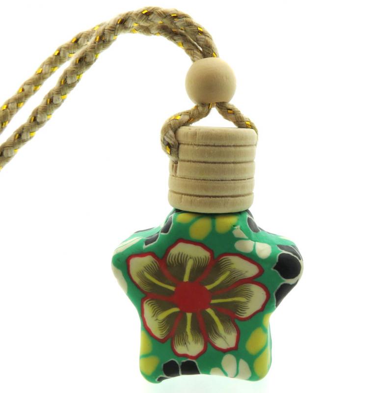 1x Fimo Flower Air Freshener Bottle Design 02