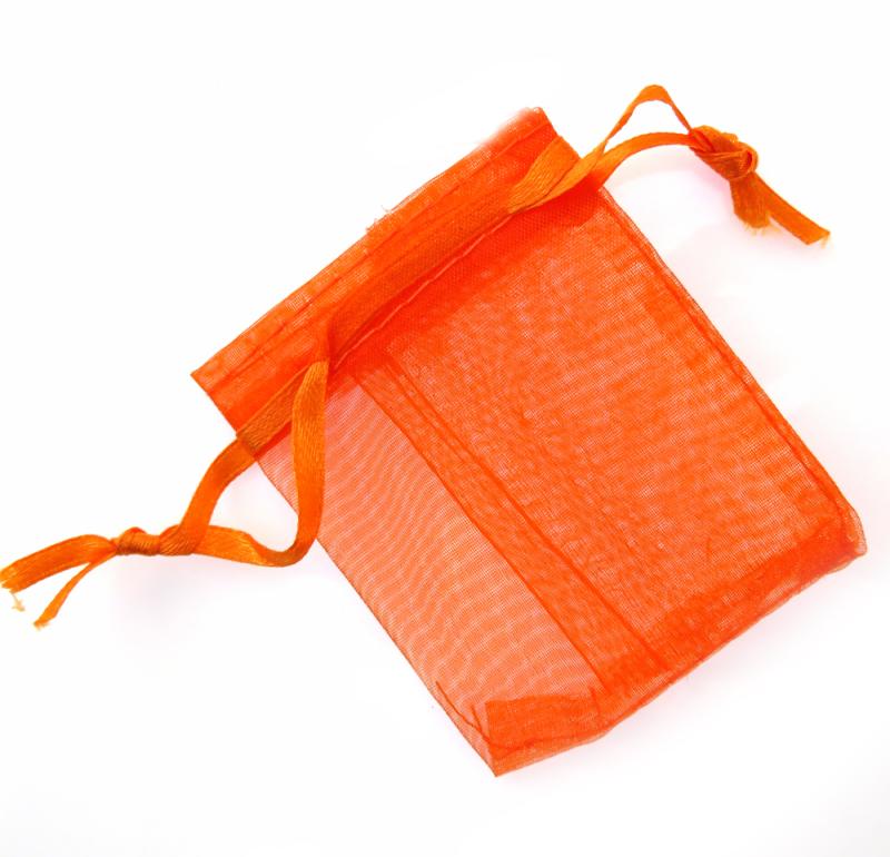 Organza Drawstring Pouch Orange Small