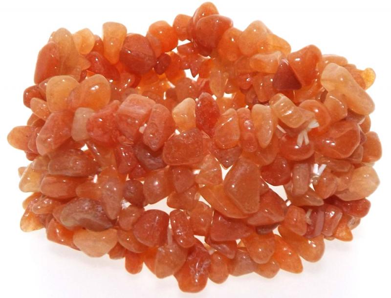 Peach Aventurine Gemstone Cuff Bracelet