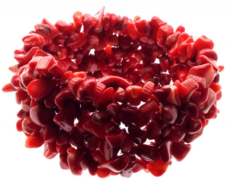 Red Coral Gemstone Cuff Bracelet