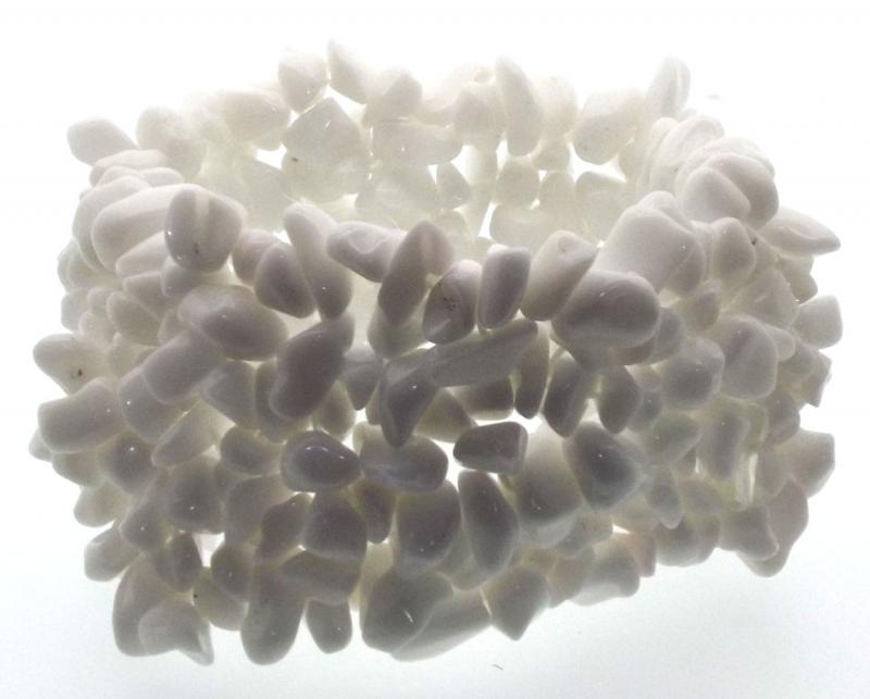 White Howlite Gemstone Cuff Bracelet