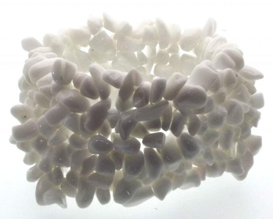 White Howlite Gemstone Cuff Bracelet