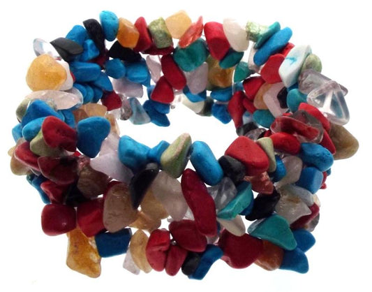 Mixed Howlite Gemstone Cuff Bracelet