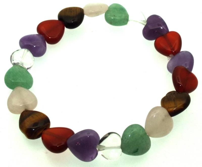 Mixed Gemstone Heart Bracelet