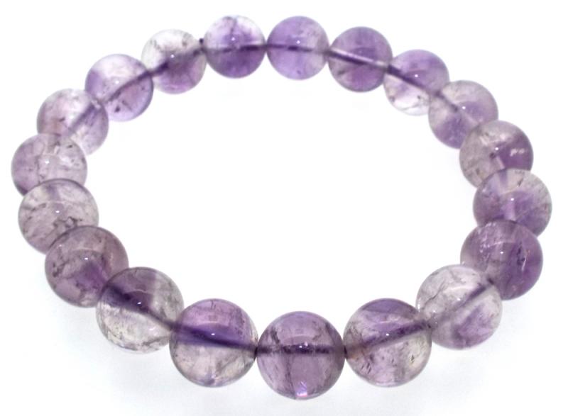 10mm Lilac Amethyst Gemstone Power Bracelet