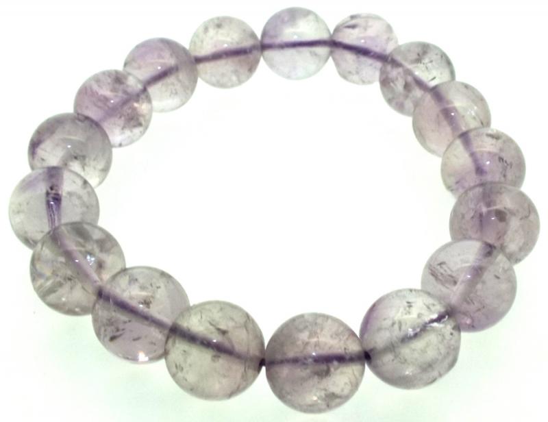 10mm Lilac Amethyst Gemstone Power Bracelet