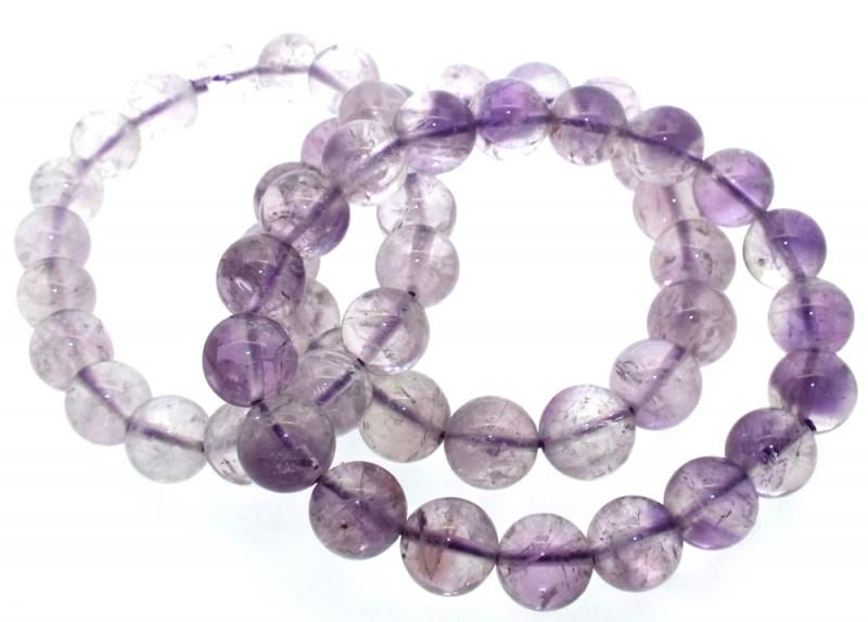 10mm Lilac Amethyst Gemstone Power Bracelet