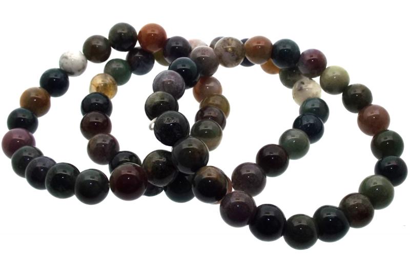 8mm Indian Agate Gemstone Power Bracelet