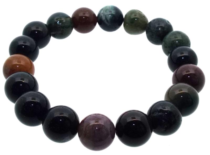 10mm Indian Agate Gemstone Power Bracelet