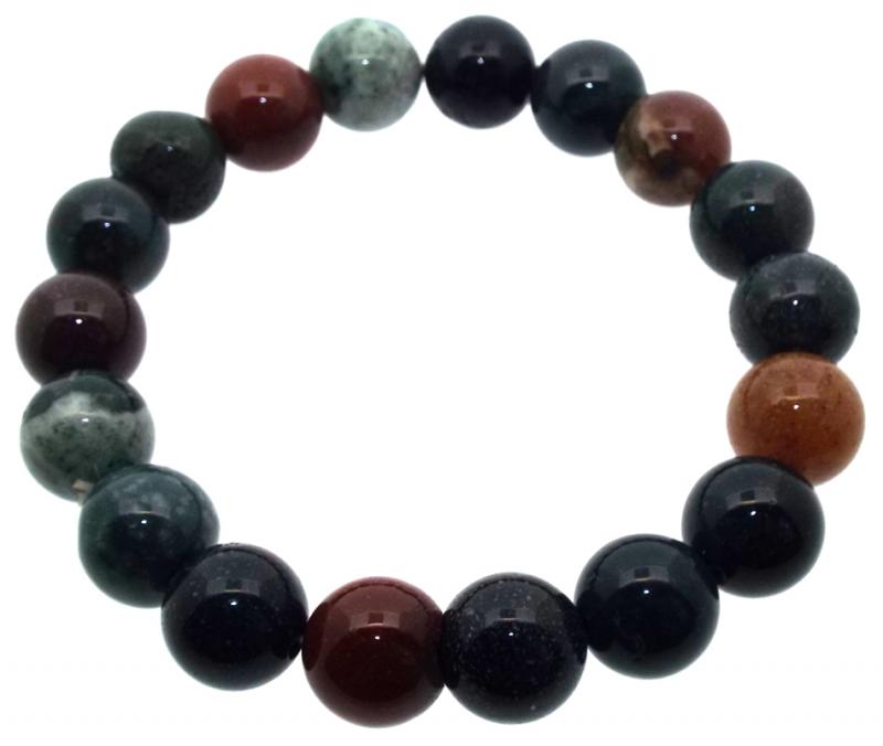 10mm Indian Agate Gemstone Power Bracelet