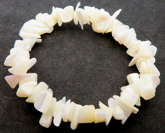 Mother of Pearl Gemstone Premium Chip Bracelet