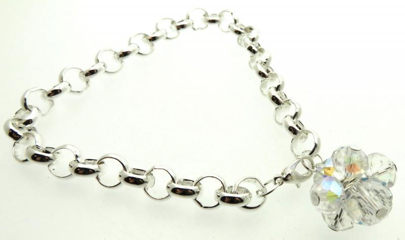 Belcher Chain Crystal Glass Charm Bracelet