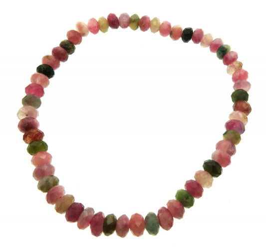 Mixed Tourmaline Small Faceted Bead Bracelet