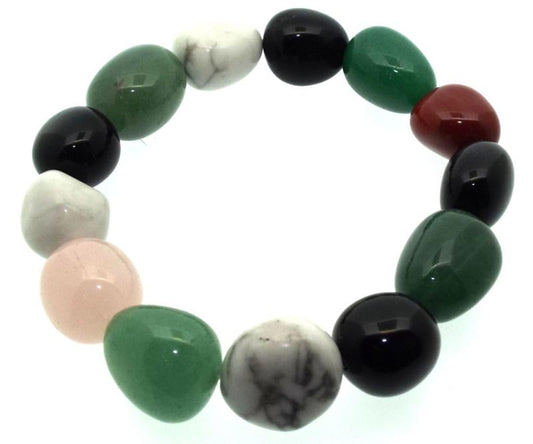 Mixed Tumbled Gemstone Pebble Bracelet