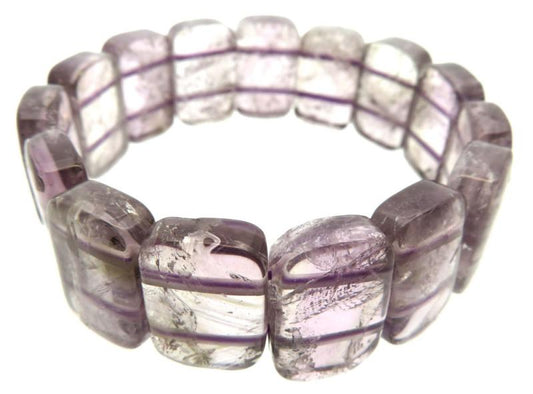 Chunky Amethyst Gemstone Elasticated Bracelet