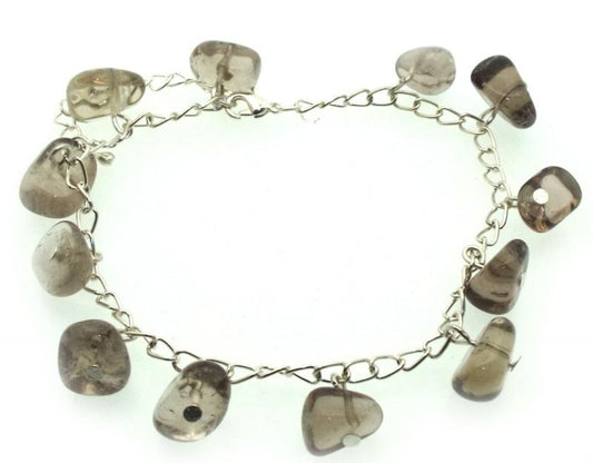 Smoky Quartz Gemstone Charm Bracelet