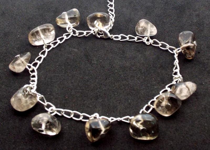 Smoky Quartz Gemstone Charm Bracelet