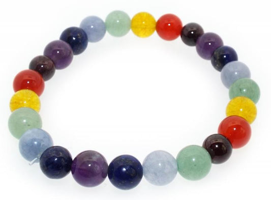 Chakra Gemstone Bead Elasticated Simple Power Bracelet