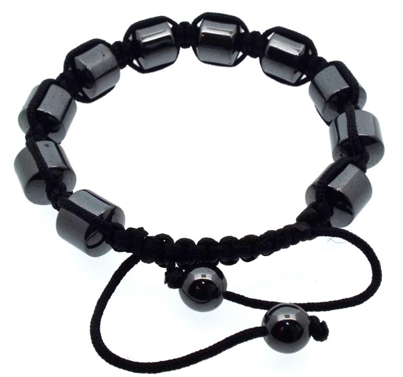 Hematite Cylinder Adjustable Bracelet