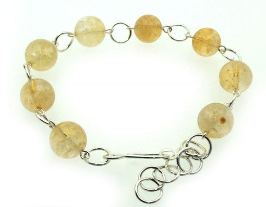 Citrine Gemstone Smooth Bead Bracelet