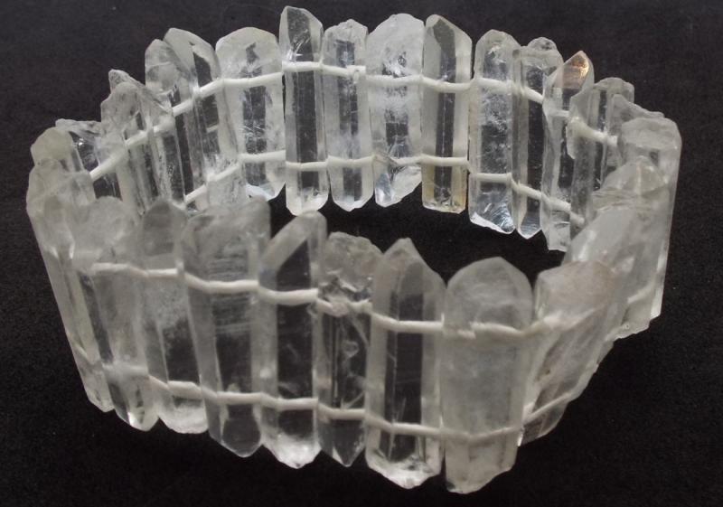 Clear Quartz Gemstone Natural Points Bracelet