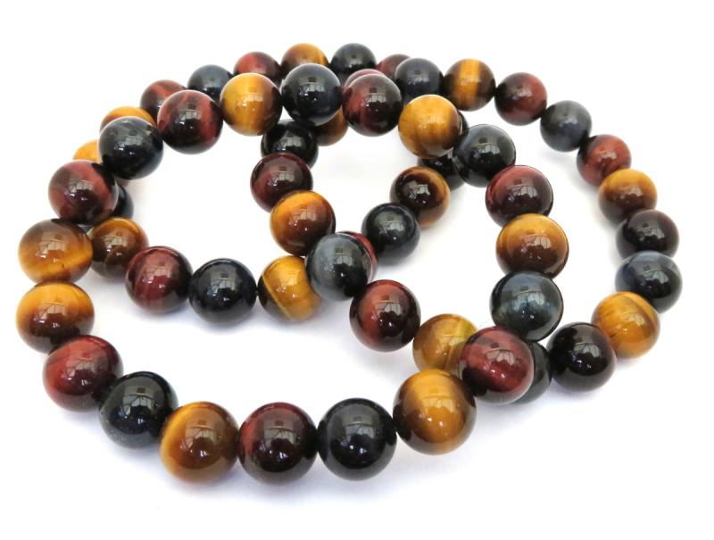 10mm Mixed Tigers Eye Gemstone Power Bracelet