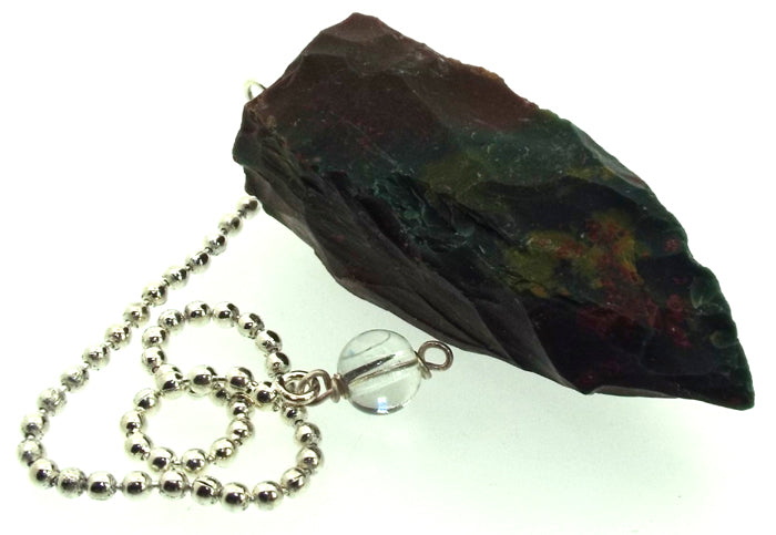 Bloodstone Hand Knapped Gemstone Pendulum