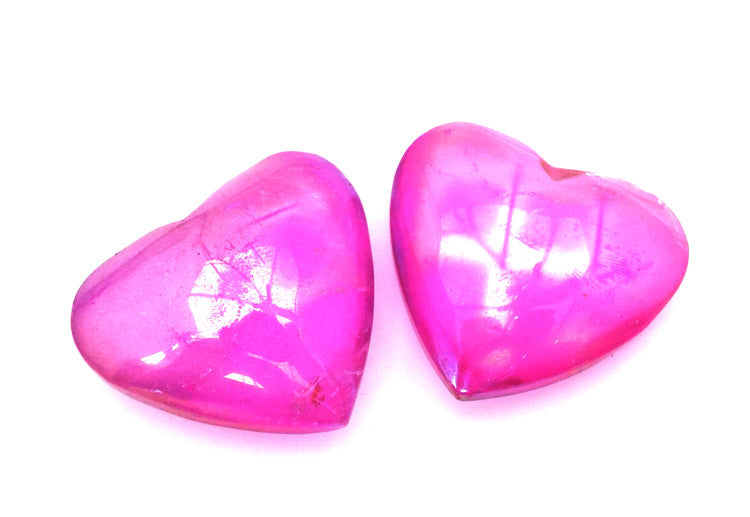 Large Rose Aura Quartz Gemstone Carved Heart