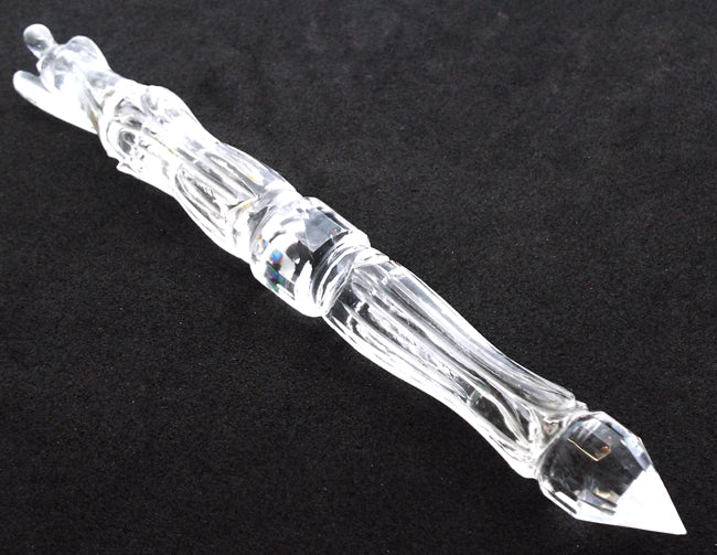 Clear Quartz Gemstone Angel Carved Healing Wand