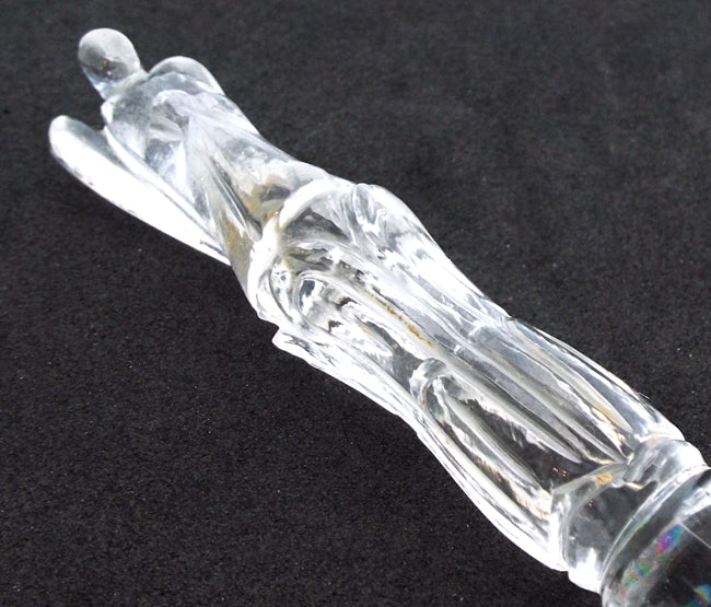 Clear Quartz Gemstone Angel Carved Healing Wand