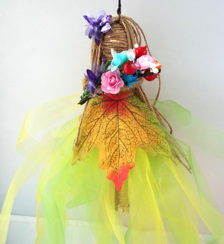Hand Crafted Hanging Spring Flower Maiden Doll