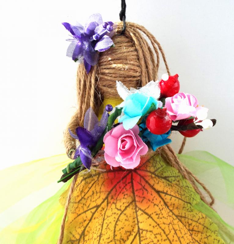 Hand Crafted Hanging Spring Flower Maiden Doll