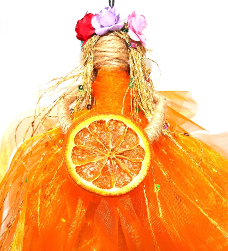 Hand Crafted Hanging Citrus Goddess Doll
