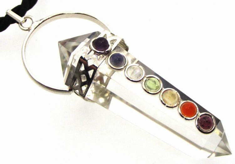 Clear Quartz Chakra Double Terminated Gemstone Pendant
