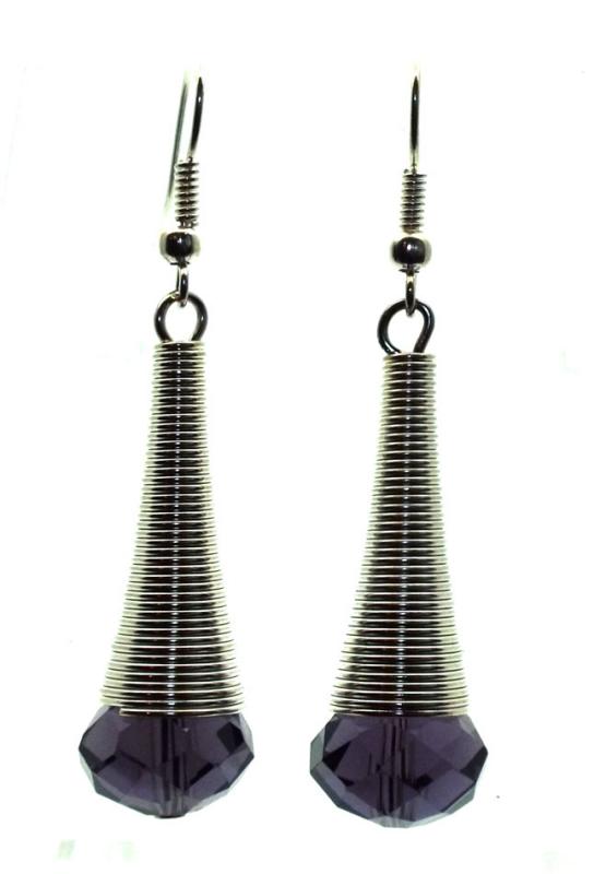 Indigo Sparkling Faceted Dropper Fishhook Earrings