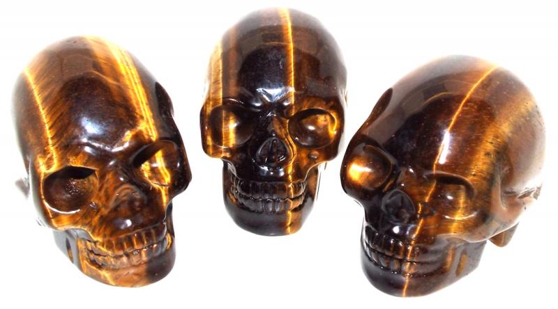 Tigers Eye Carved Gemstone Skull 01